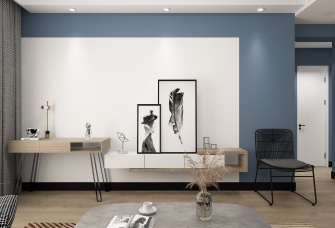 65 m²两居室，蓝色系清爽优雅，美极了